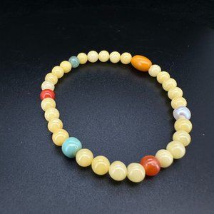 Natural Baltic Sea Amber+ Carnline+ Turquoise+ Dark Yellow Amber+ Italy Red Cora